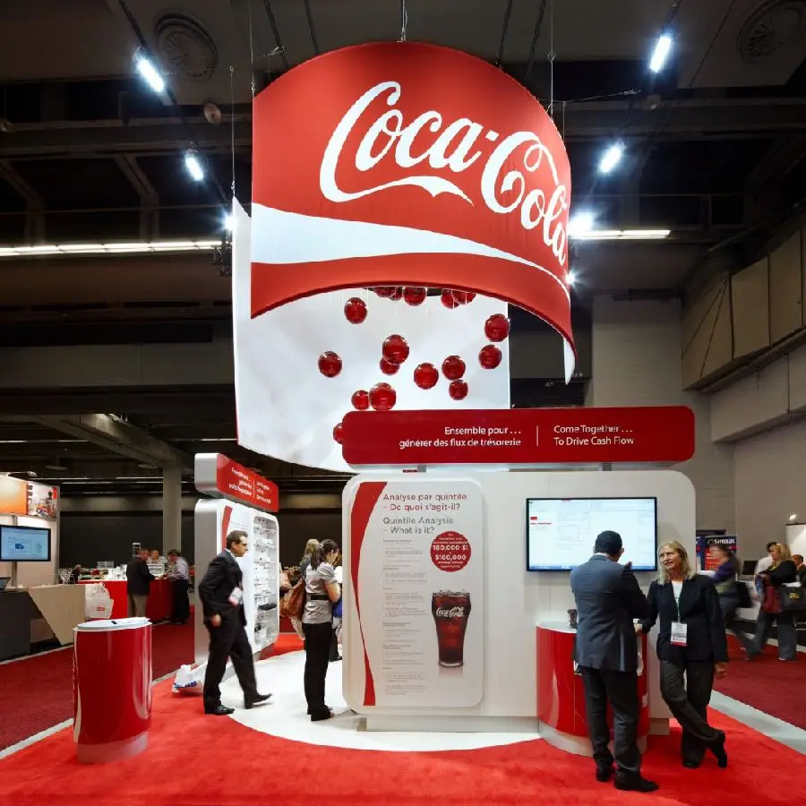 Hanging Halo with stretch fabric and Rigid Signage produced by IAC for Taylor / Coca Cola