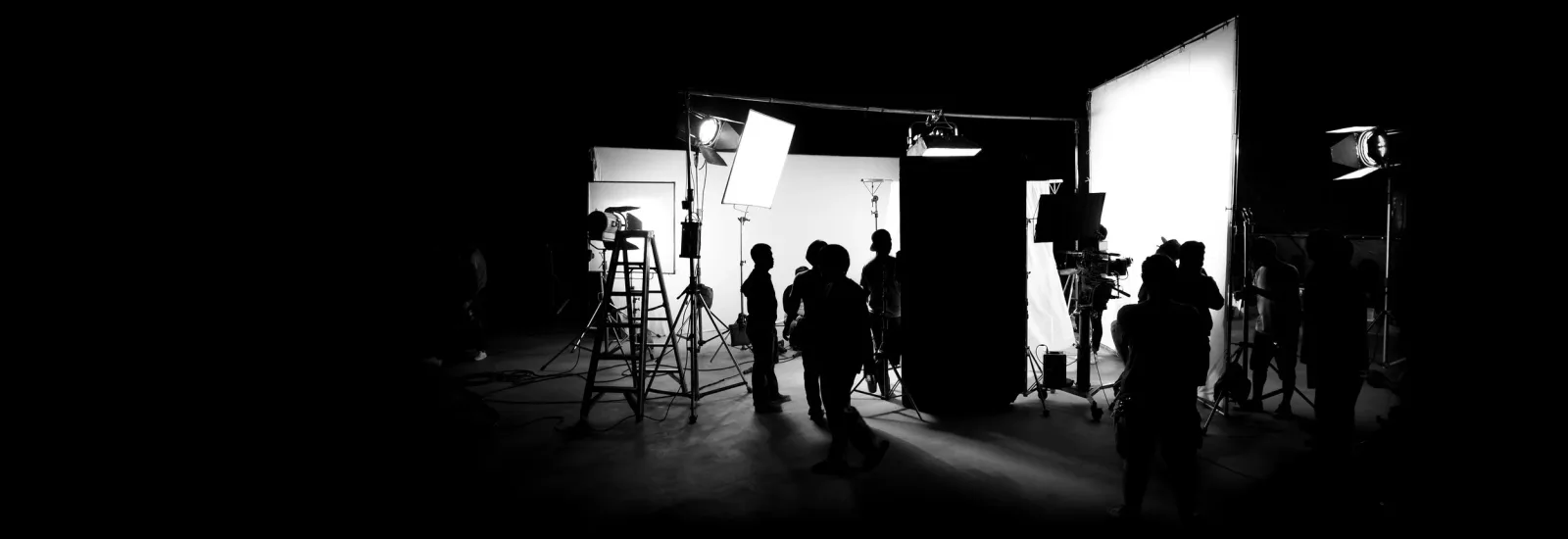 Printed backdrop dressed on a film set — produced by IAC, Toronto