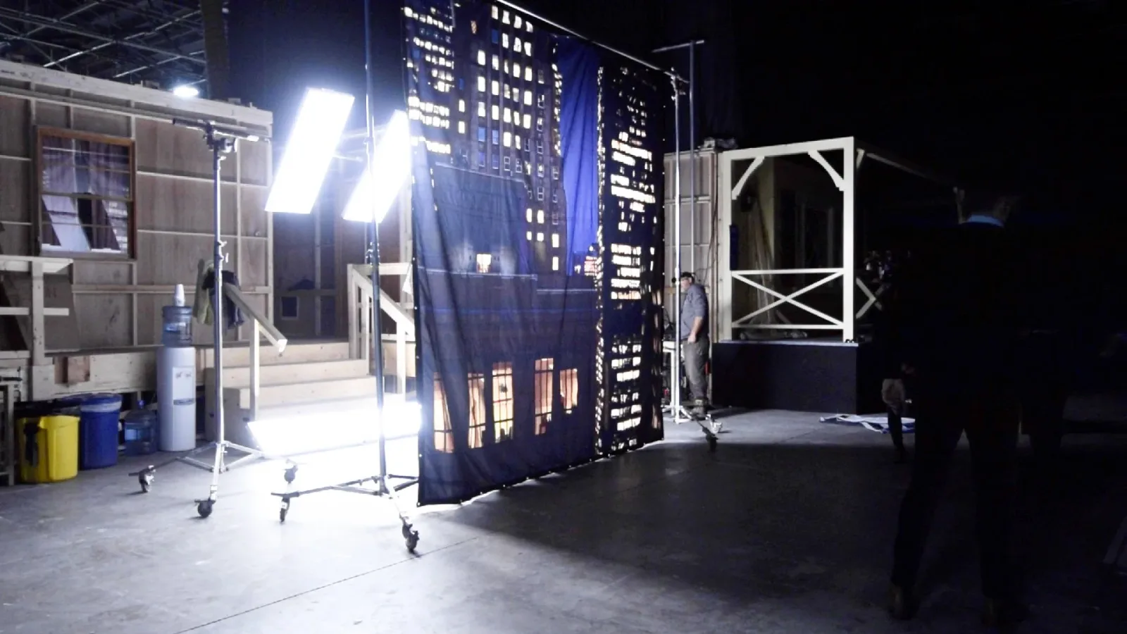 Backlit fabric translight lighting a night exterior — produced by IAC, Toronto
