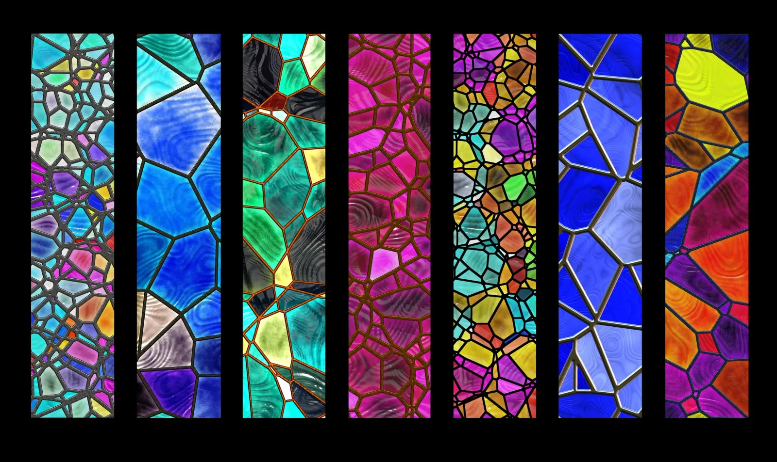 Faux stained glass printed onto vinyl — produced by IAC, Toronto