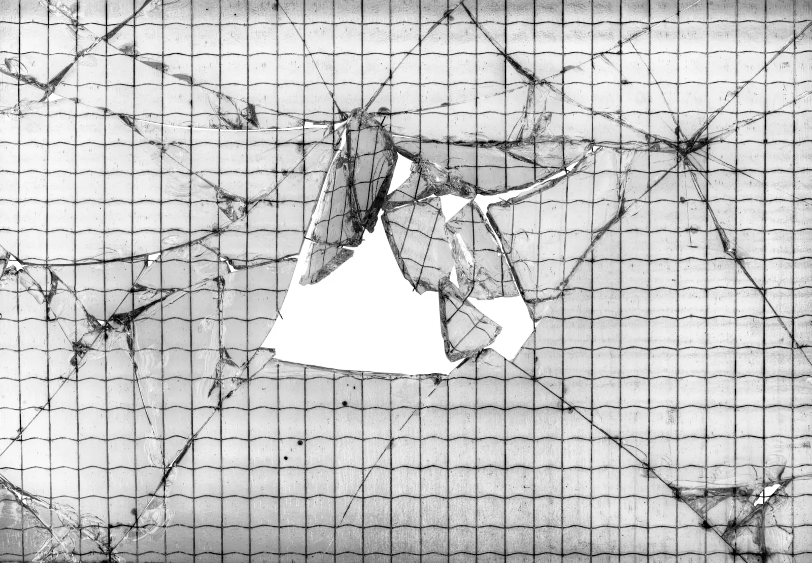 Faux wire-reinforced security glass effect — produced by IAC, Toronto