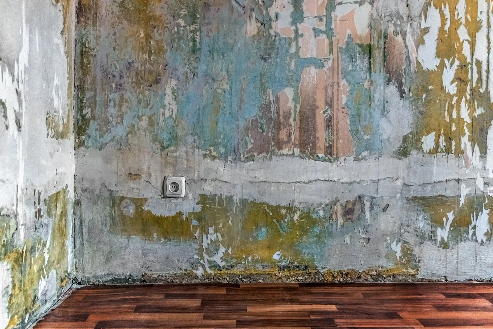 Custom distressed wall covering on a set build — produced by IAC, Toronto
