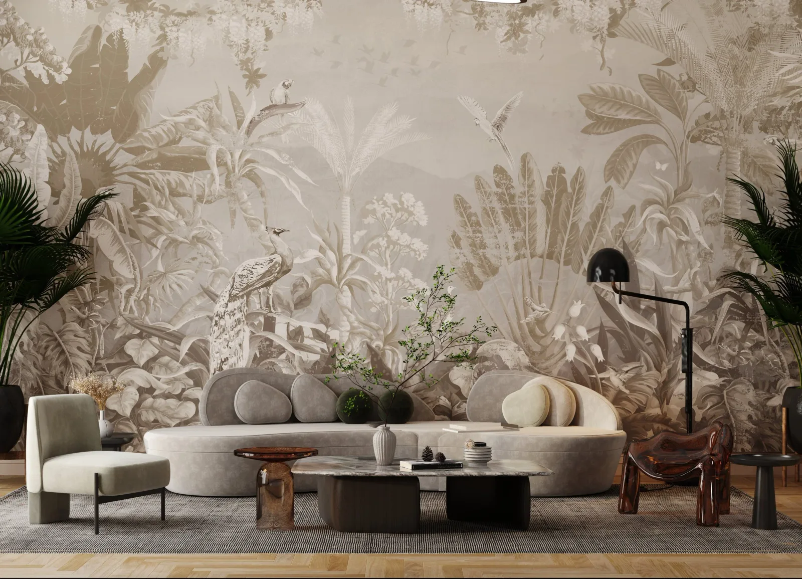 Custom printed wallpaper on a set build — produced by IAC, Toronto