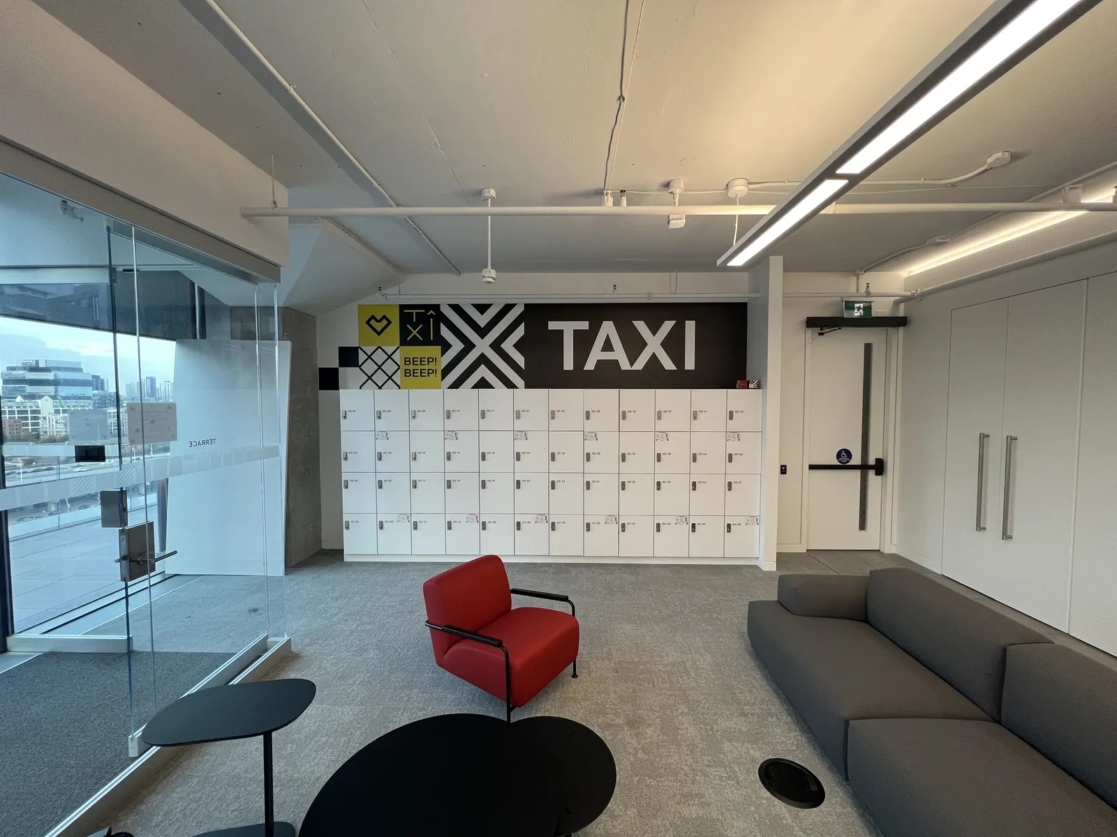 Taxi 3 — interior graphics produced and installed by IAC, Toronto