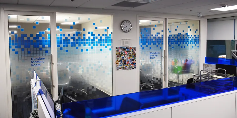 Hamilton — interior graphics produced and installed by IAC, Toronto