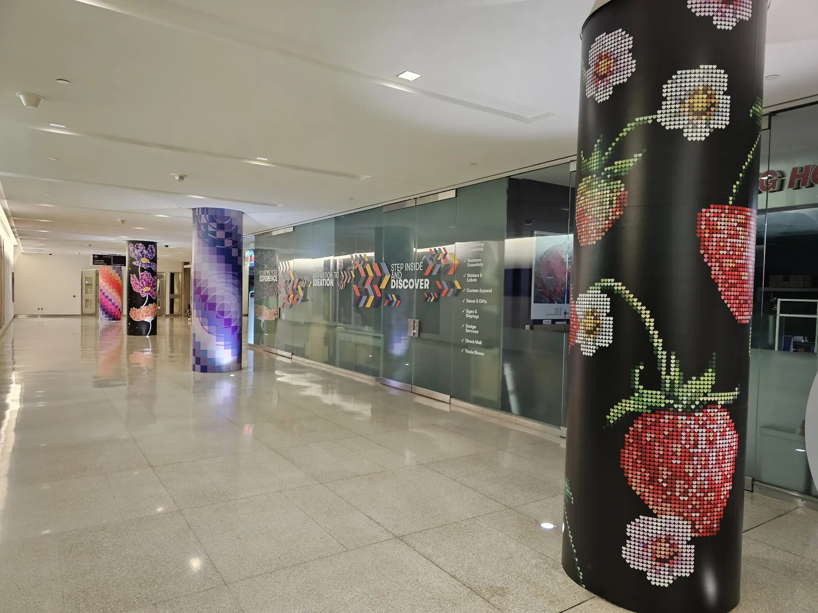 SFC Column Wrap 3 — interior graphics produced and installed by IAC, Toronto