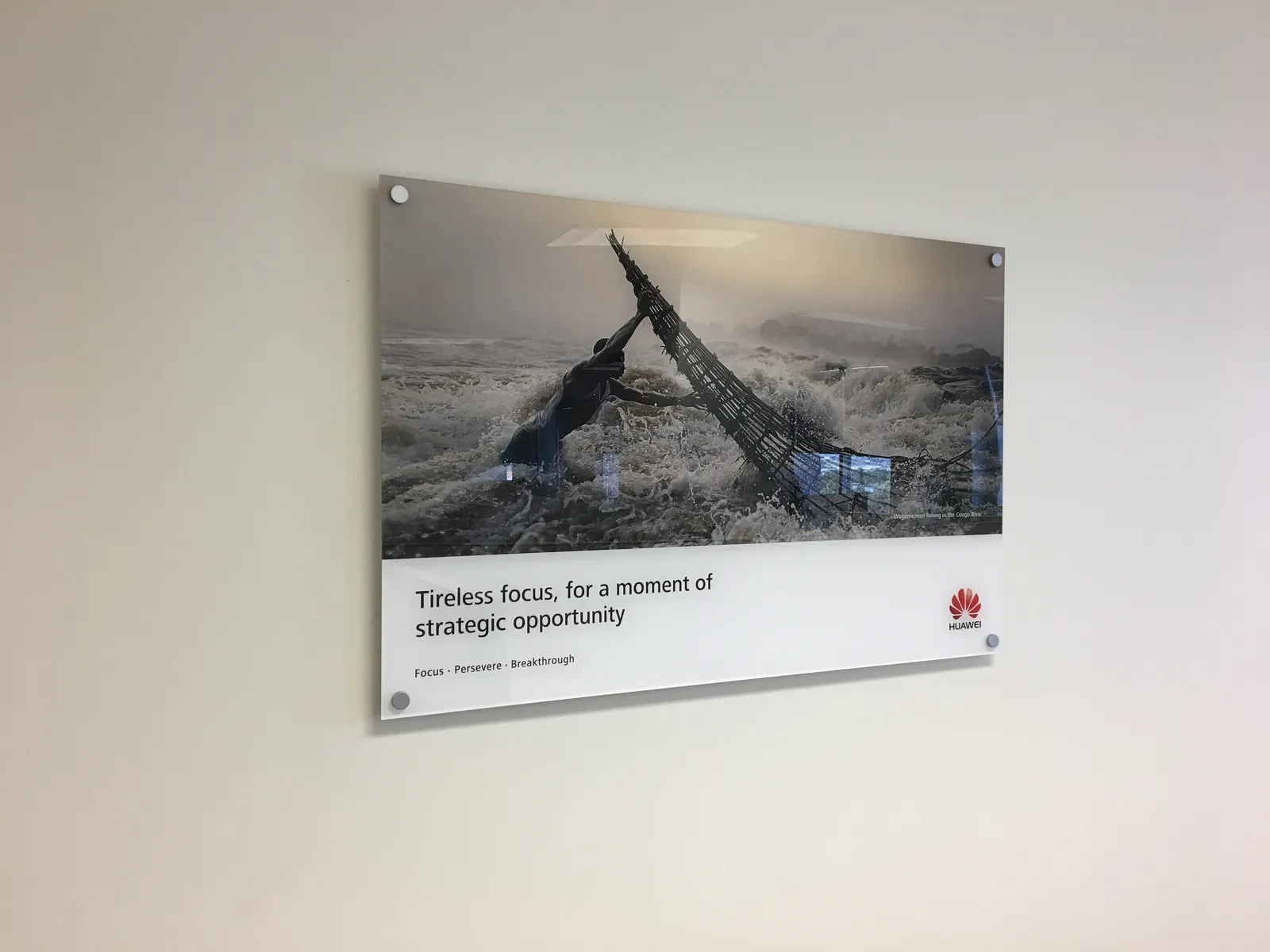 Huawei Acrylic 2 — rigid signage produced and installed by IAC, Toronto