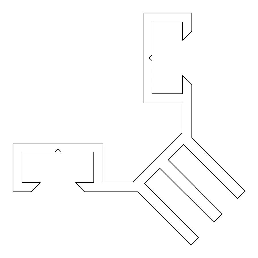 Cross-section of the Procura Activate 19 aluminium extrusion, 19mm deep