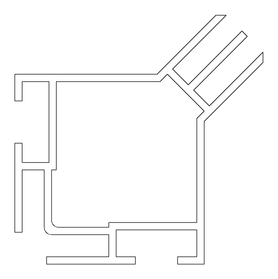 Cross-section of the Procura Activate 44 aluminium extrusion, 44mm deep