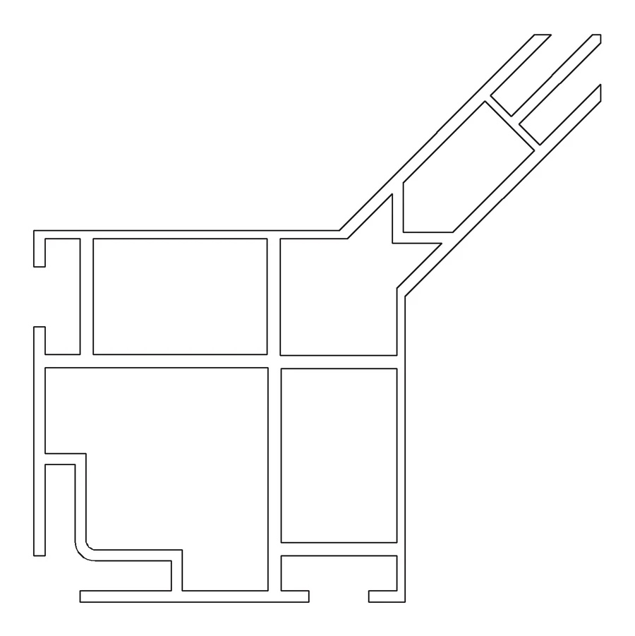 Cross-section of the Procura Activate 80 aluminium extrusion, 80mm deep