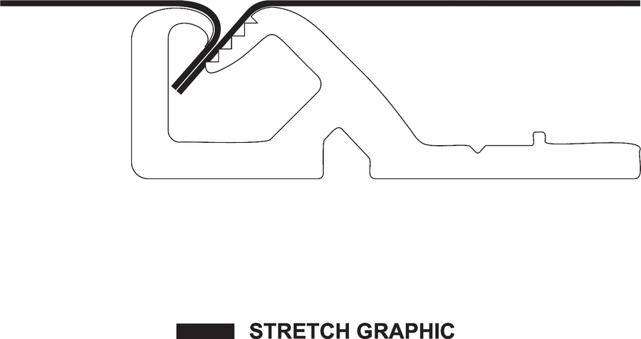Cross-section of the Procura Décor aluminium extrusion