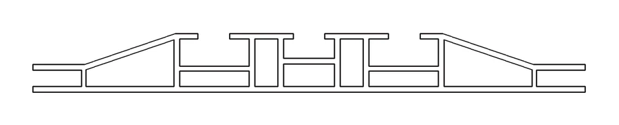 Cross-section of the Procura Double 160 aluminium extrusion, 160mm deep